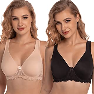 Photo 1 of Secret Shine Women's Lace Plus Size Full Coverage Non Padded Comfort Underwire Bra(2-Pack) 42b