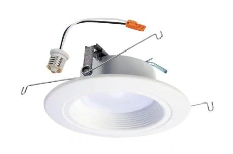 Photo 1 of *MISSING connecting piece* 
Halo RL 5 in. and 6 in. White Integrated LED Recessed Ceiling Light Trim at Selectable CCT, Extra Brightness (940 Lumens)