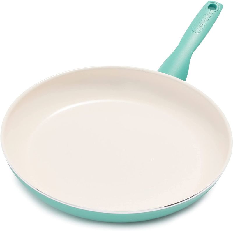 Photo 1 of *USED*
GreenPan Rio Healthy Ceramic Nonstick 12" Frying Pan Skillet, PFAS-Free, Dishwasher Safe, Turquoise
