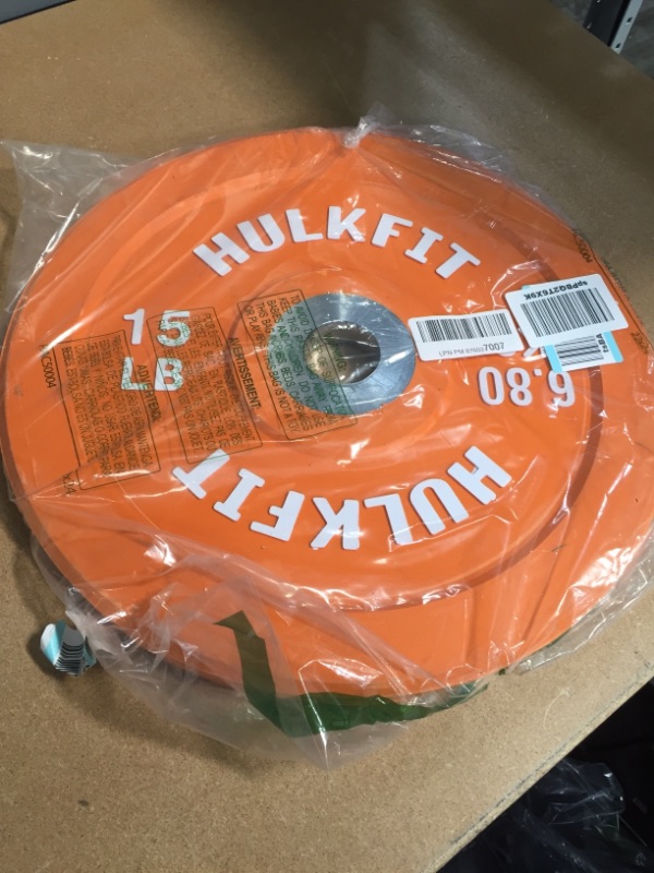 Photo 2 of *USED*
HulkFit Olympic 2-Inch Rubber Bumper Plate with Stainless Steel Insert, Orange, SINGLE
