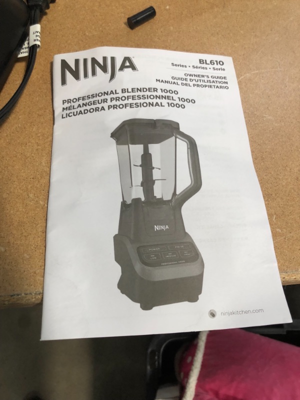 Photo 4 of *USED*
Ninja BL610 Professional 72 Oz Countertop Blender with 1000-Watt Base and Total Crushing Technology for Smoothies, Ice and Frozen Fruit, Black, 9.5 in L x 7.5 in W x 17 in H
