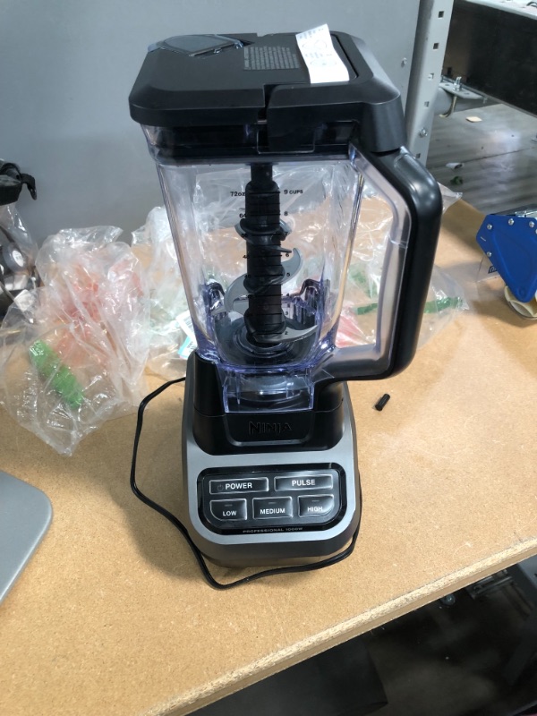 Photo 2 of *USED*
Ninja BL610 Professional 72 Oz Countertop Blender with 1000-Watt Base and Total Crushing Technology for Smoothies, Ice and Frozen Fruit, Black, 9.5 in L x 7.5 in W x 17 in H
