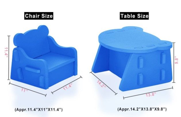 Photo 1 of *MISSING manual*
MBQMBSS Kids Table Chair Set, 3D EVA Foam Splicing Board, Eating Playing Table Chair for Toddlers, Creative Educational Learning Toy Gift for Toddlers, Babies & Children (Blue)
