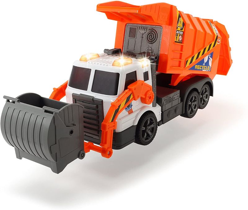 Photo 1 of *SEE last picture for damage*
DICKIE TOYS - Action Series Garbage Truck, 16 x 5 x 8 inches
