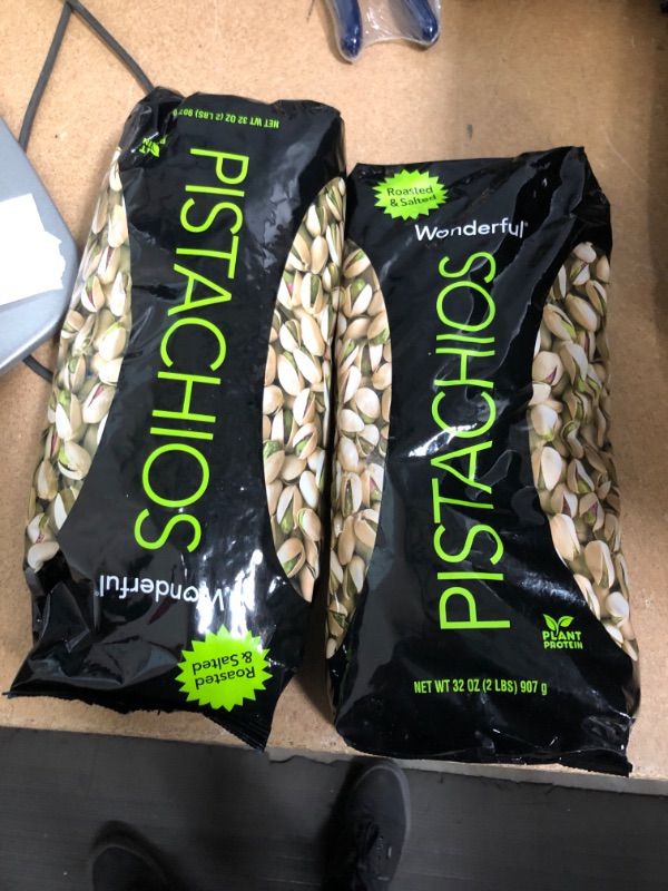 Photo 2 of 2 PACKS Wonderful Pistachios, Roasted and Salted, 32 Ounce
EXP 12/16/21