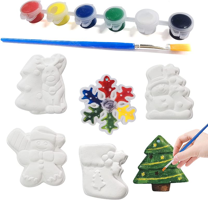 Photo 1 of 3 PACK WITH 6 Christmas DIY Crafts Painting Kit with Elk, Snowman, Snowflake, Christmas Tree, Socks etc.Christmas Arts and Crafts Gift Toys for Kids Boys Girls Party Favors (Christmas)
