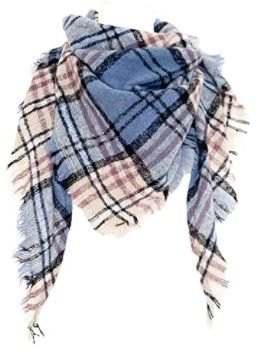 Photo 1 of Wander Agio Womens Warm Scarf Triangle Shawls Winter Scarves Stripe Plaid Fichu Rough Surface (4-Pack)