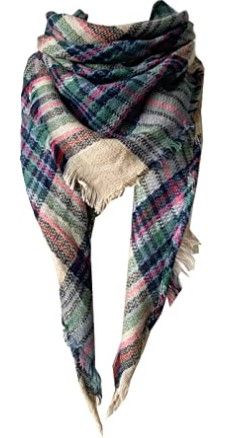 Photo 1 of Wander Agio Womens Warm Long Shawl Winter Wraps Large Scarves Knit Cashmere Feel Plaid Triangle Scarf 2-PACK