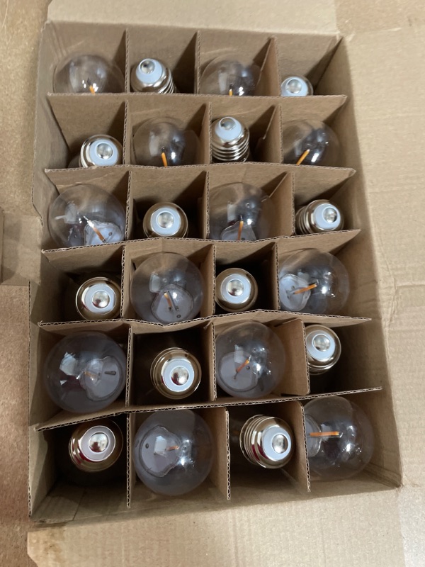 Photo 2 of 24-Pack LED 1W String Light Bulbs, UL Listed, Jslinter S14 Plastic Shatterproof Edison Vintage Style Replacement 1 Watt Outdoor Light Bulbs 2200K, Waterproof, Warm White Equivalent to 11w, e26 Base
