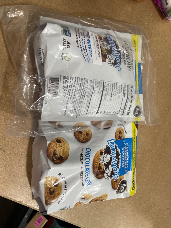 Photo 2 of **BEST BY 02/23/2022**Lenny & Larry's the Complete Crunchy Cookie, Chocolate Chip, 6g Plant Protein, Vegan, Non-GMO, 16 Ounce Pouch (Pack of 2)
