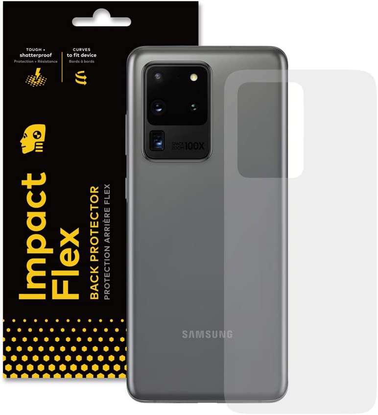 Photo 1 of RhinoShield Back Protector compatible with Samsung [Galaxy S20 Ultra] | Impact Flex - Edge to Edge/Impact Damping - Clear and Scratch Screen Protection
