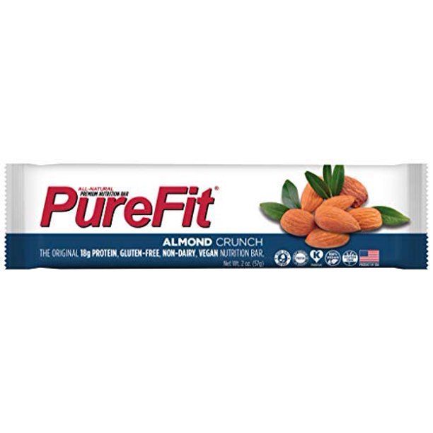 Photo 1 of **BEST BY 03-18-2022**PureFit Gluten-Free Nutrition Bars with 18 grams Protein: Almond Crunch, 2 oz Bars, Pack of 15
