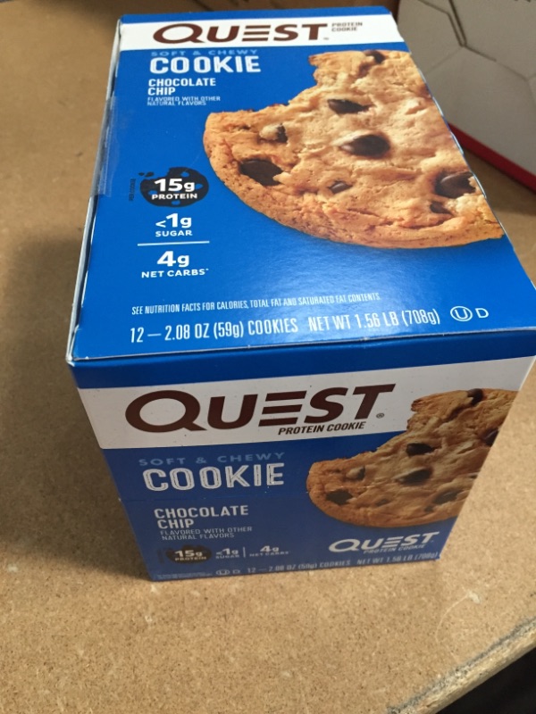 Photo 2 of **BEST BY 03-10-2022**Quest Nutrition Chocolate Chip Protein Cookie, Keto Friendly, High Protein, Low Carb, Soy Free, 12 Count "Packaging may vary"