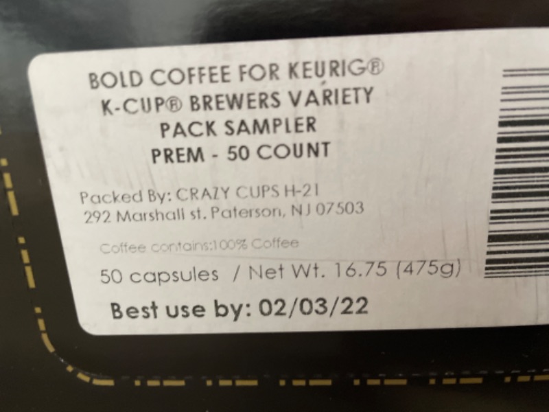 Photo 3 of **BEST BY 02/03/2022**Crazy Cups Premium Bold Dark Roast Coffee Bulk Variety Pack, 50 Count (Pack of 50)
