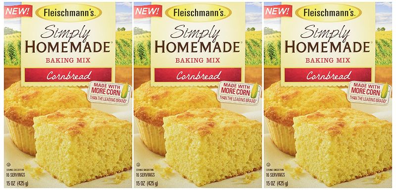 Photo 1 of **BEST BY 02/13/2022**Fleischmann's, Simply Homemade Cornbread Mix, 15 ounce Box (Pack of 3)
