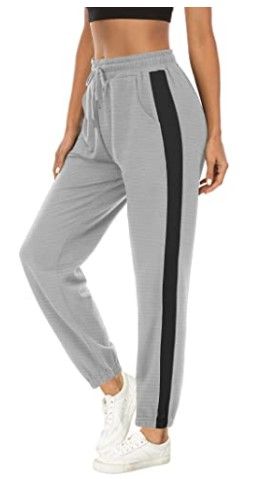 Photo 1 of LouKeith Womens Sweatpants High Waist Joggers for Women Loose Comfy Drawstring Loung Pants Yoga Jogger Pants with Pockets LARGE
