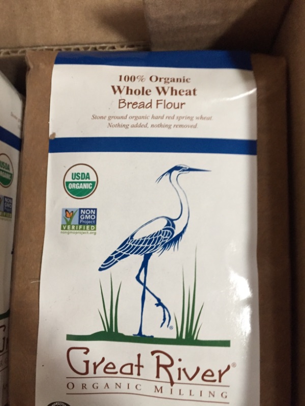 Photo 3 of **EXP 09-07-2021**Great River Organic Milling, Bread Flour, Whole Wheat, Stone Ground, Organic, 2-Pounds (Pack of 4)
