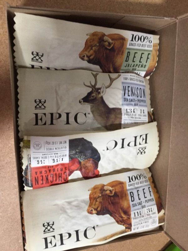 Photo 3 of **BEST BY 02-22-2022**EPIC Bars, Variety Pack (Chicken, Beef, Venison), Keto-Friendly, 12 ct
