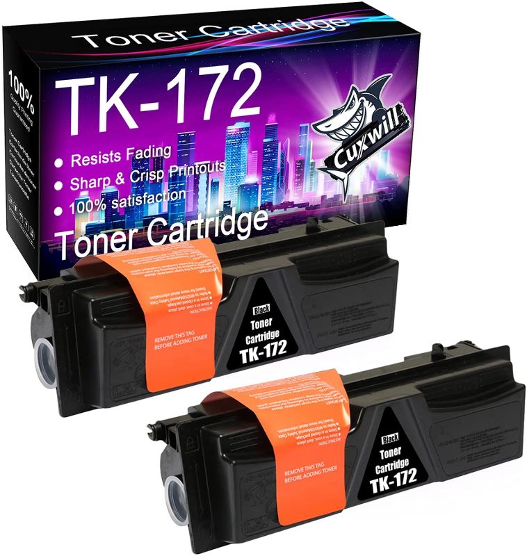 Photo 1 of 2-Pack Cuxwill Compatible Toner Cartridge Replacement for Kyocera TK-172 TK172 use with ECOSYS P2135dn P2135d FS-1320D FS-1370DN Printer
