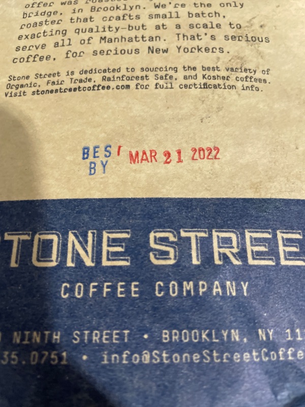 Photo 3 of **BEST BY 03-21-2022**Stone Street Cold Brew Flavored Coffee, Natural French Vanilla Flavor, Low Acid, 100% Colombian, Gourmet Coffee, Coarse Ground, Dark Roast, 1 LB
