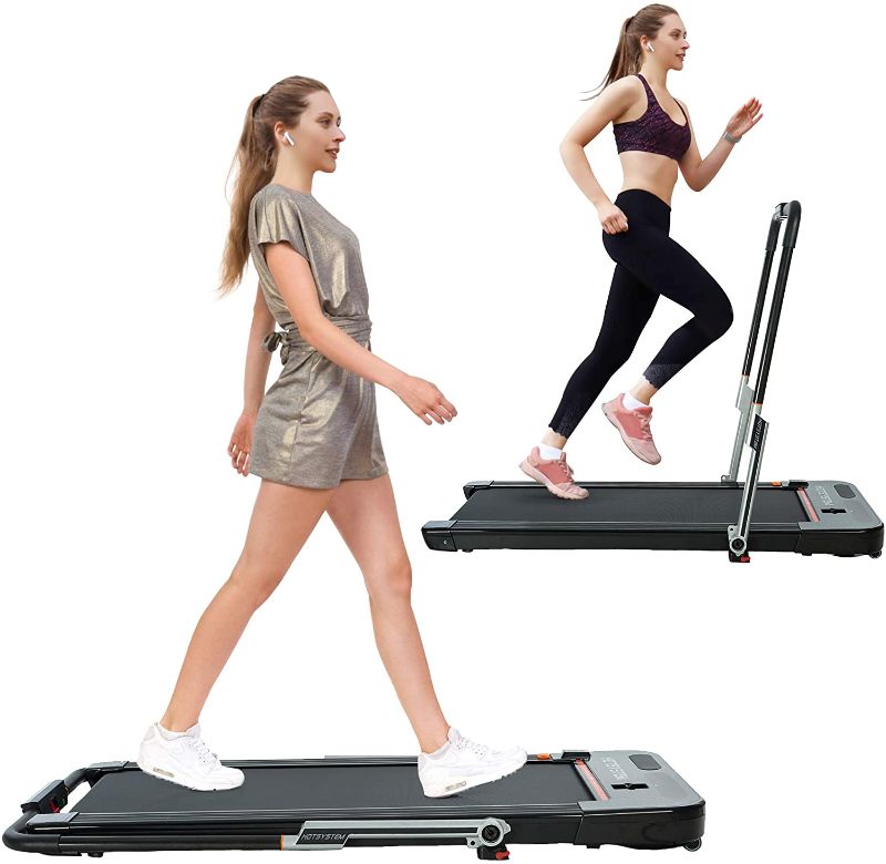 Photo 1 of Hotsystem 2 in 1 Folding Treadmill, Under Desk Treadmill, Indoor Walking Running Exercise Pad Machine, 2.25HP Electric, with Bluetooth Speaker, Led Display and Remote Control for Home Gym, Office
