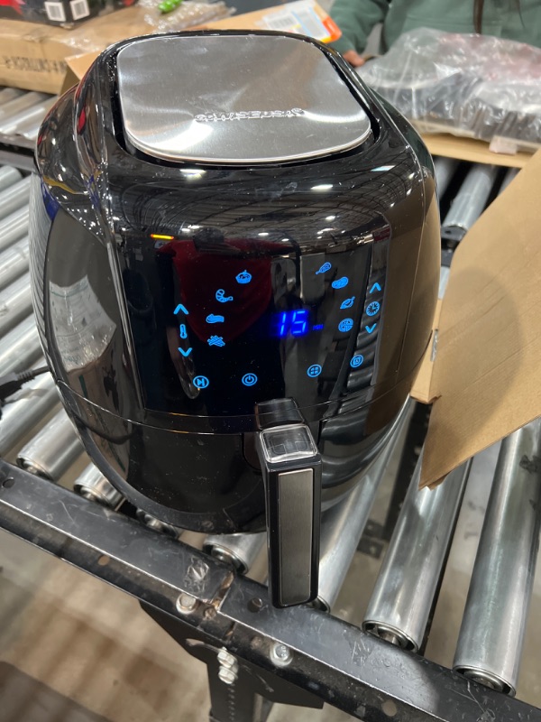 Photo 2 of 8-in-1 5.8 Qt. Black Electric Air Fryer with Recipe Book