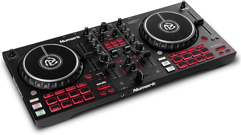 Photo 1 of Numark Mixtrack Pro FX – 2 Deck DJ Controller For Serato DJ with DJ Mixer, Built-in Audio Interface, Capacitive Touch Jog Wheels and FX Paddles
