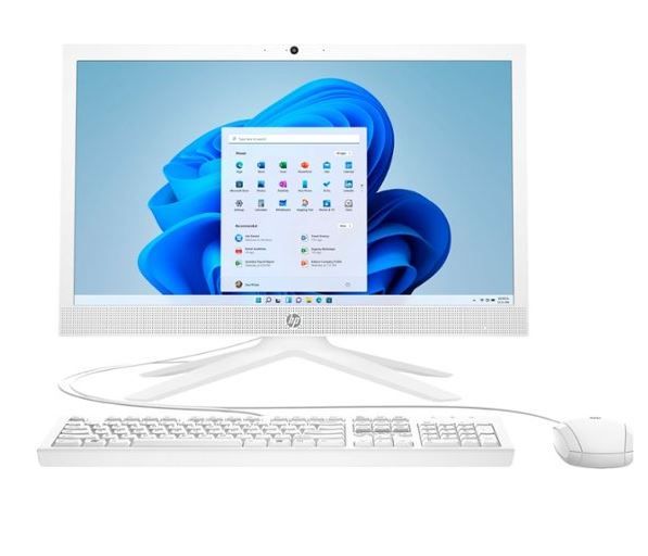 Photo 1 of HP - 20.7" All-In-One - AMD A4 - 4GB Memory - 128GB SSD - Snow White