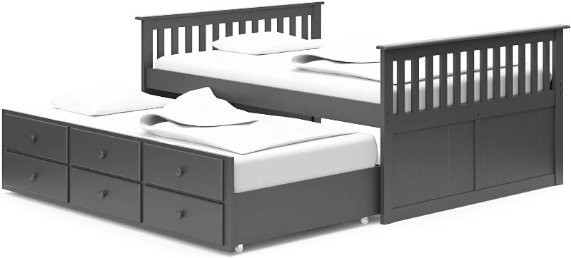 Photo 1 of StorkCraft Marco Island Captain's Bed with Trundle and Drawers - Full (Gray)
COMPLETE SET BOX