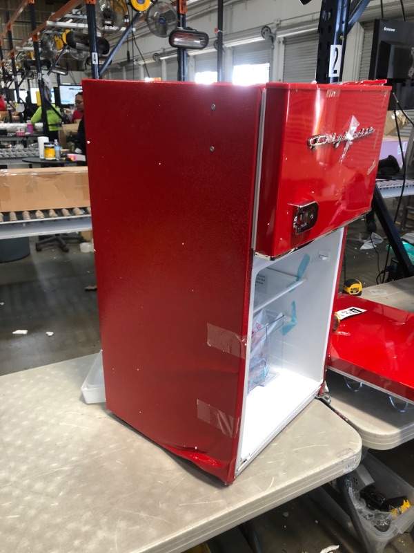 Photo 4 of **PARTS ONLY**Frigidaire EFR840-RED 3.2 Cu Ft Red 2 Door Retro Bar Fridge with Side Bottle Opener
