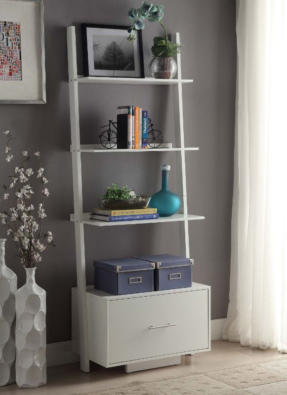 Photo 1 of American Heritage White Ladder Bookshelf
