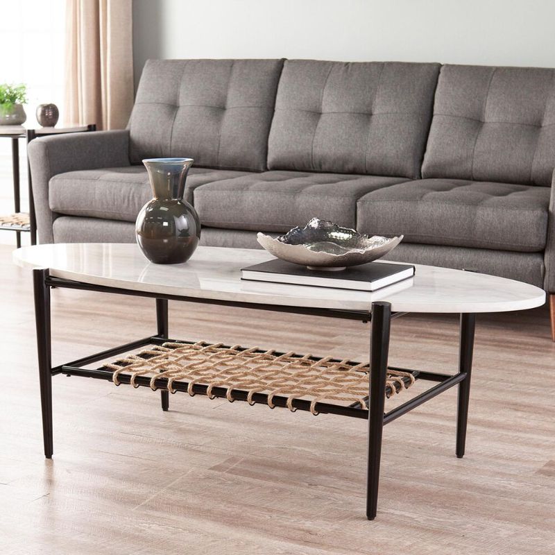 Photo 1 of Southern Enterprises Relckin Coffee Table in Black/White/And Natural
