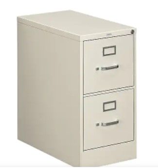 Photo 1 of HON 310 Series 2-Drawer Vertical File Cabinet, Locking, Letter, Gray, 26.5"D (H312.P.Q)
