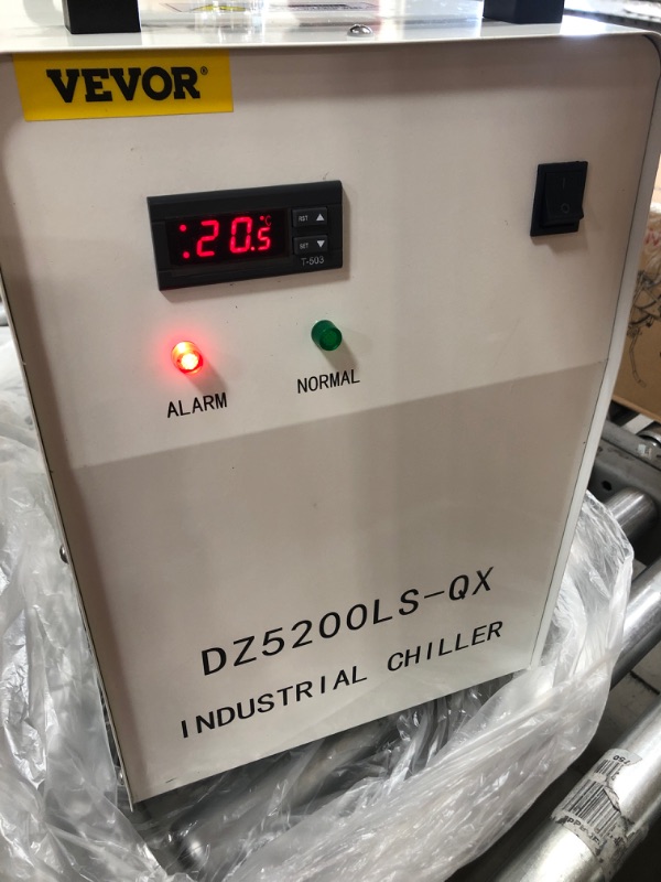 Photo 1 of VEVOR Industrial Chiller, CW5200 Industrial Water Chiller, 1400W Cooling Capacity, 6L Capacity Cooling Water, Precise Thermostat Recirculating Chiller for 130/150W Engraving Machine Cooling Machine