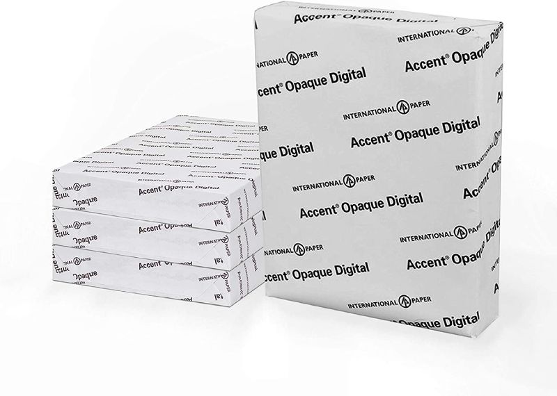 Photo 1 of **MISSING SOME SHEETS**LIGHT WARE FROM SHIPPING**Accent Opaque 18” x 12” White Cardstock Paper, 100lb, 271gsm – 800 Sheets (4 Reams) – Premium Smooth Heavy Cardstock, Printer Paper for Invitations, Cards,...
