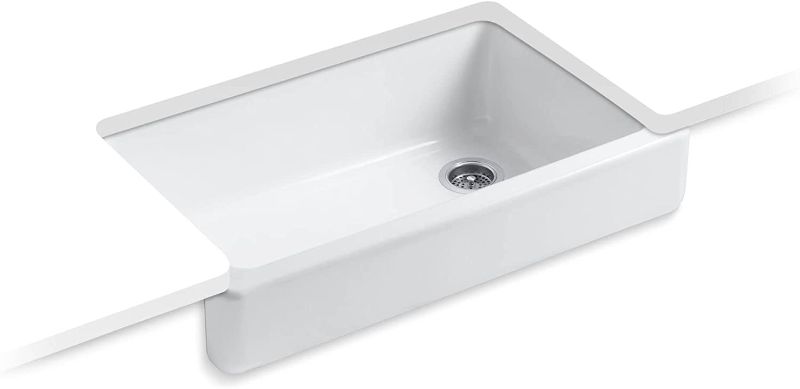 Photo 1 of **MINOR DAMAGE FROM SHIPPING** KOHLER 6488-0 Whitehaven Kitchen Sink, White
