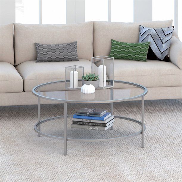 Photo 1 of **PARTS ONLY** Evelyn&Zoe Contemporary Metal Coffee Table with Glass Shelf
