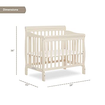 Photo 1 of Dream On Me Aden 4-in-1 Convertible Mini Crib in French White