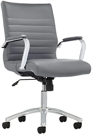 Photo 1 of  **Similar To Photo** Leather Mid-Back Chair, Gray