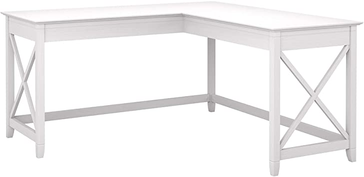 Photo 1 of Bush Furniture Key West 60W L Shaped Desk, Pure White Oak (60"D x 60"W x 30"H)
