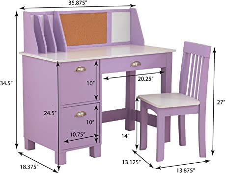 Photo 1 of Kidkraft Study Desk with Chair - Lavender