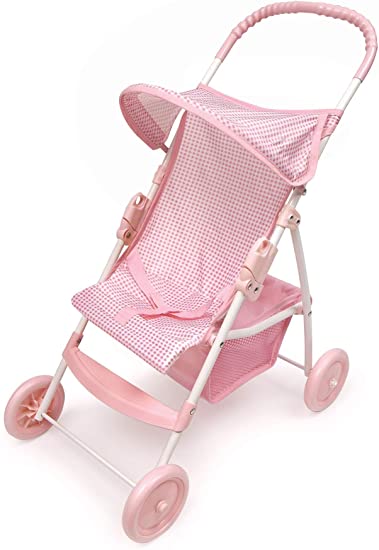 Photo 1 of Badger Basket Folding Doll Umbrella Stroller (fits American Girl Dolls) - Pink Gingham (6015)
