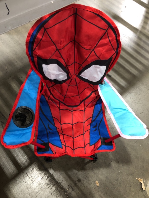 Photo 2 of ***ONE ARM SWAPPED REVIEW PHOTOS** ** Marvel Spiderman Figural Camp Chair for Kids, Indoor/Outdoor Use, Ages 3+
