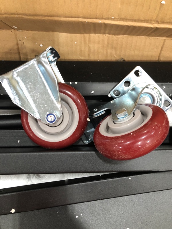 Photo 1 of Happybuy Folding Table Cart Black Table Rack for 60" Round Tables Heavy Duty Table Trolley Black Desk Trolley Steel Frame Rolling Casters Party Event Hotel Furniture 10 Table Capacity
