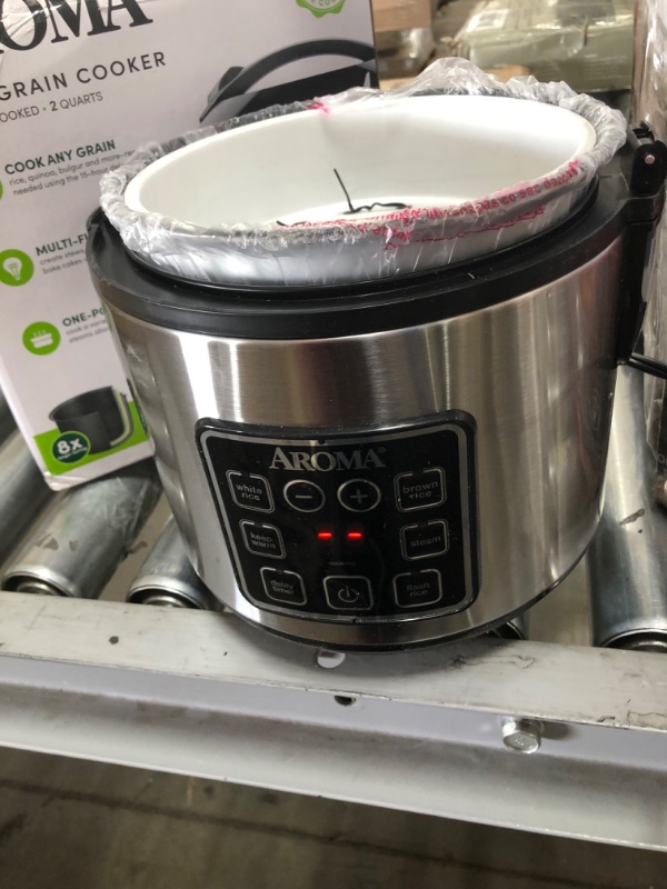 Photo 2 of (LID HAS MAJOR DAMAGE)
Aroma 8-Cup Programmable Rice & Grain Cooker, Steamer
