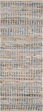 Photo 1 of *SIMILAR TO STOCK PHOTO*
Cape Cod Natural/Blue 2 ft. x 8 ft. Striped Distressed Runner Rug
