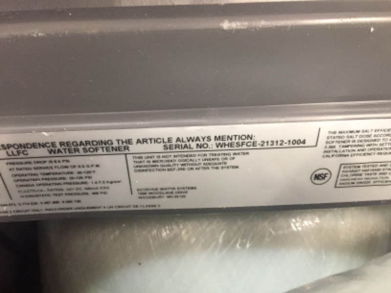 Photo 4 of (DAMAGED) Whirlpool WHESFC Pro Series – Softener/Whole Home Filter Hybrid, Gray