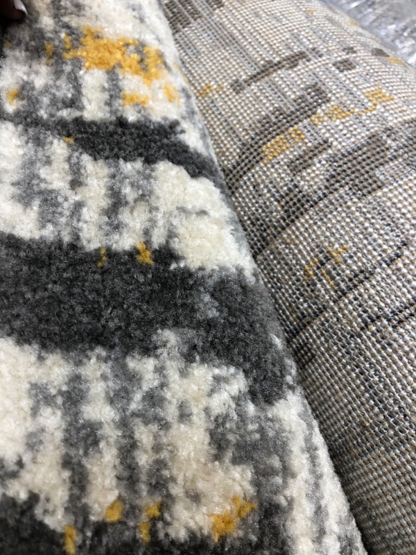 Photo 2 of Abani Rugs Grey & Yellow Painted Pattern Area Rug Bold Rugged Contemporary Modern Style Accent8X10