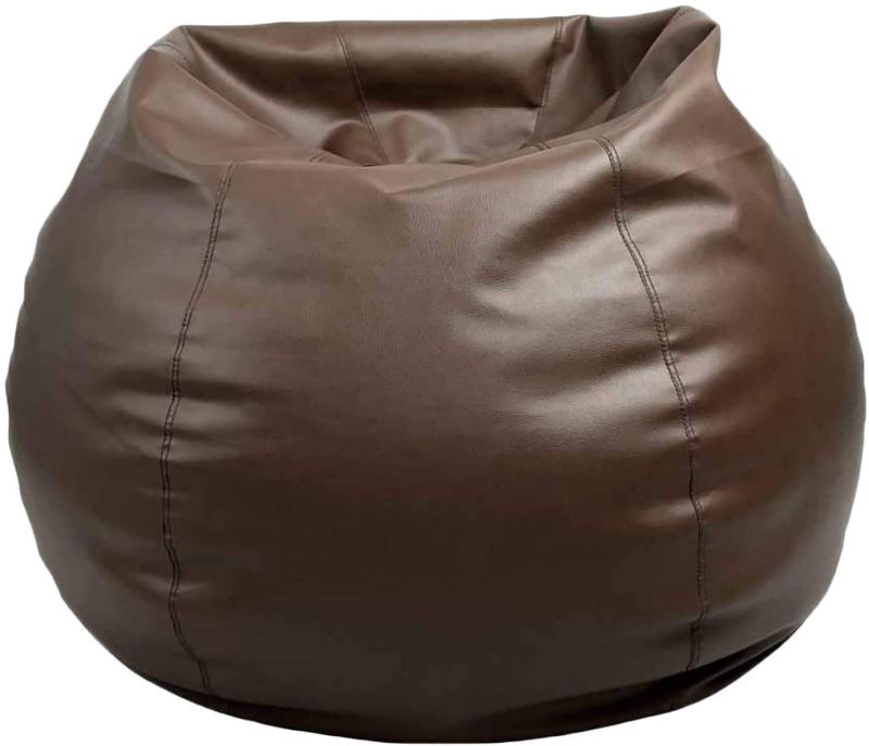 Photo 1 of Cozy Signature Bean Bag Cover Without Bean Brown Leather Large Sofa Chair Soft & Comfortable Sitting Bean Bag
