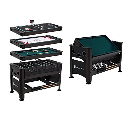 Photo 1 of **PARTS ONLY**
MD Sports 56 Inch 4 in 1 Swivel Combination Billiard, Slide Hockey, Table Tennis and Foosball Game Table with Included Game Accessories, Wood Grain/Gr
